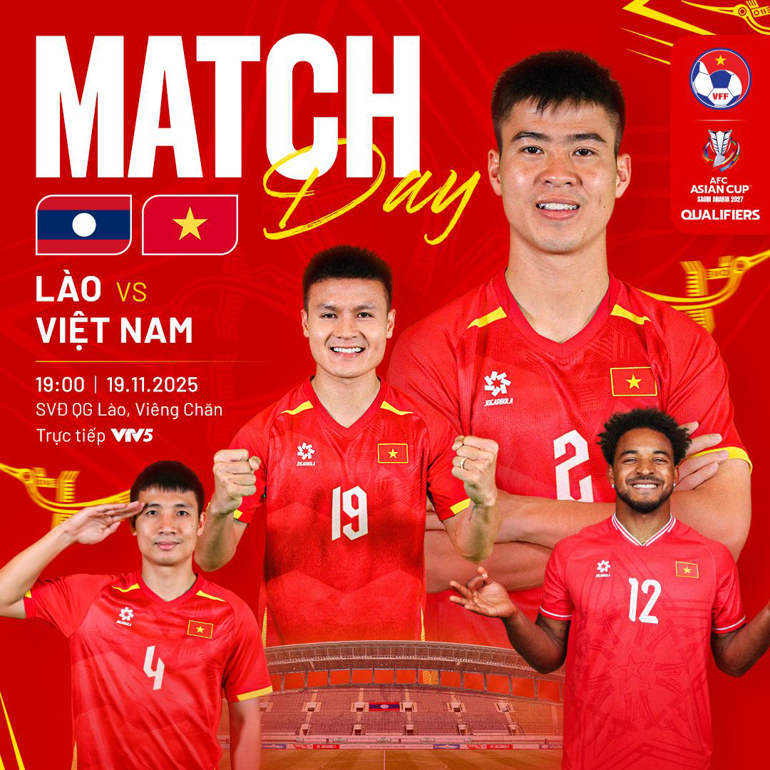 Link xem trực tiếp đội tuyển Việt Nam và Lào, vòng loại Asian Cup 2027

